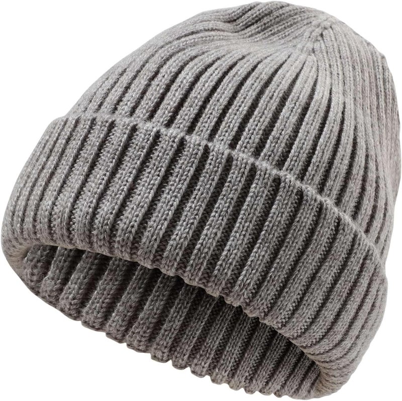 KDVOG Store Kids Merino Wool Beanie Hat,Unisex Children Warm Winter Cuffed Ski Caps Classic Knitted Skull Caps for Boys Girls 7-14Y - Image 1